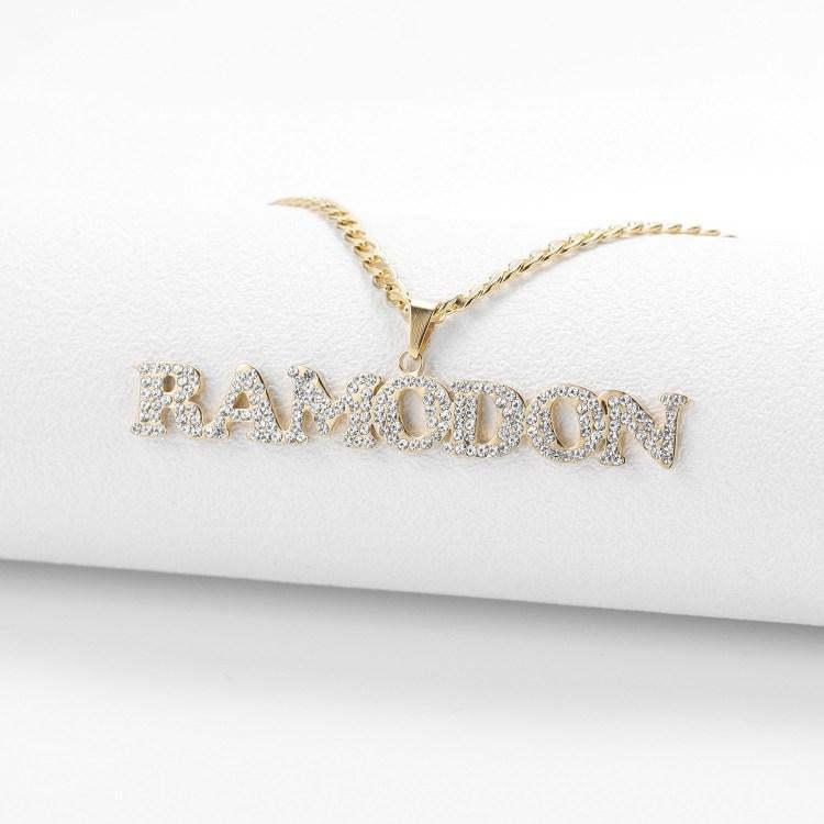 Iced Out Diamond Name Necklace-Engravingift