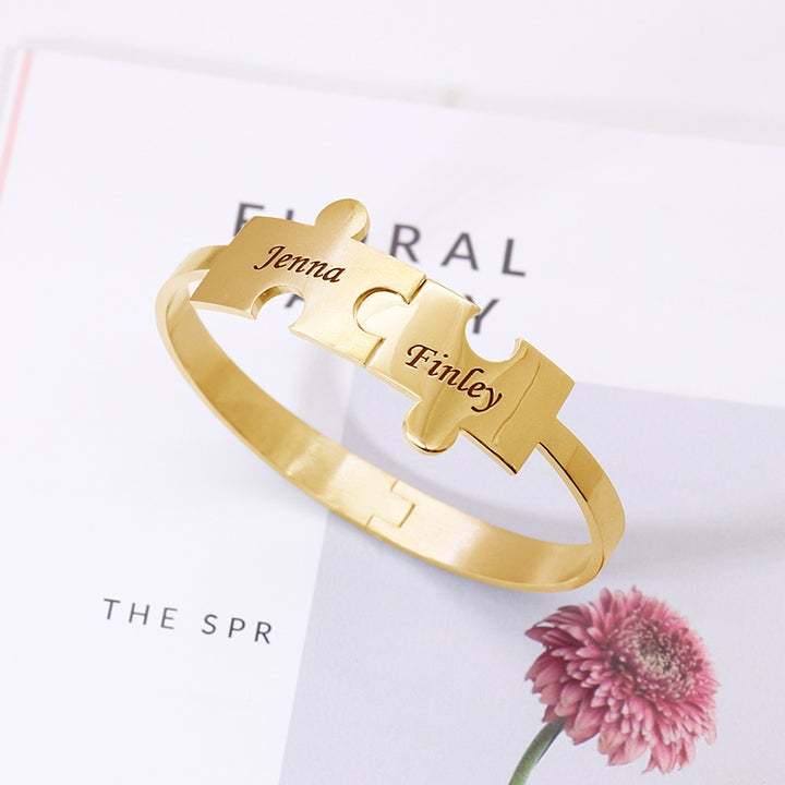 Mother's Day Gift Personalized puzzle bracelet-Engravingift