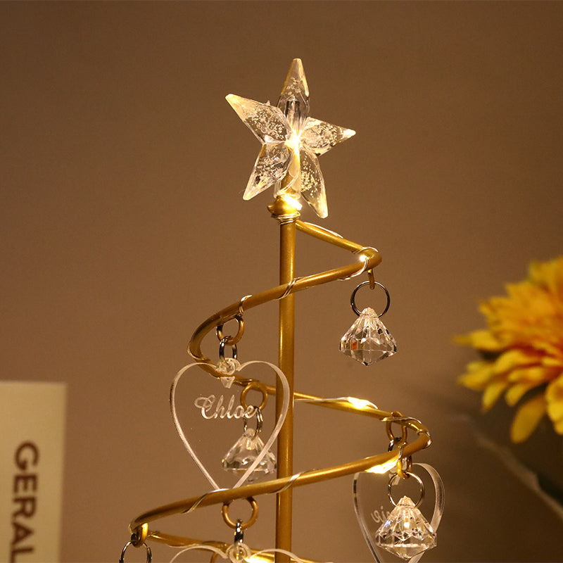 Christmas Gift Custom Name Crystal Tree Lights