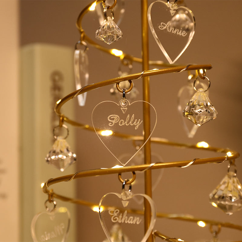 Christmas Gift Custom Name Crystal Tree Lights