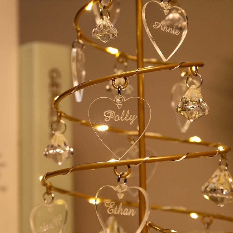 Christmas Gift Custom Name Crystal Tree Lights