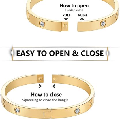 18K Gold-plated Bracelets for Women Friendship Love Bangle Bracelets