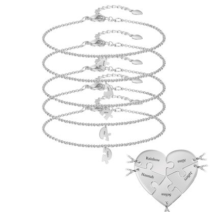 Christmas Gift Family/Sibling/BFF Gift Personalized Heart Puzzle Pieces Necklace or Keychain