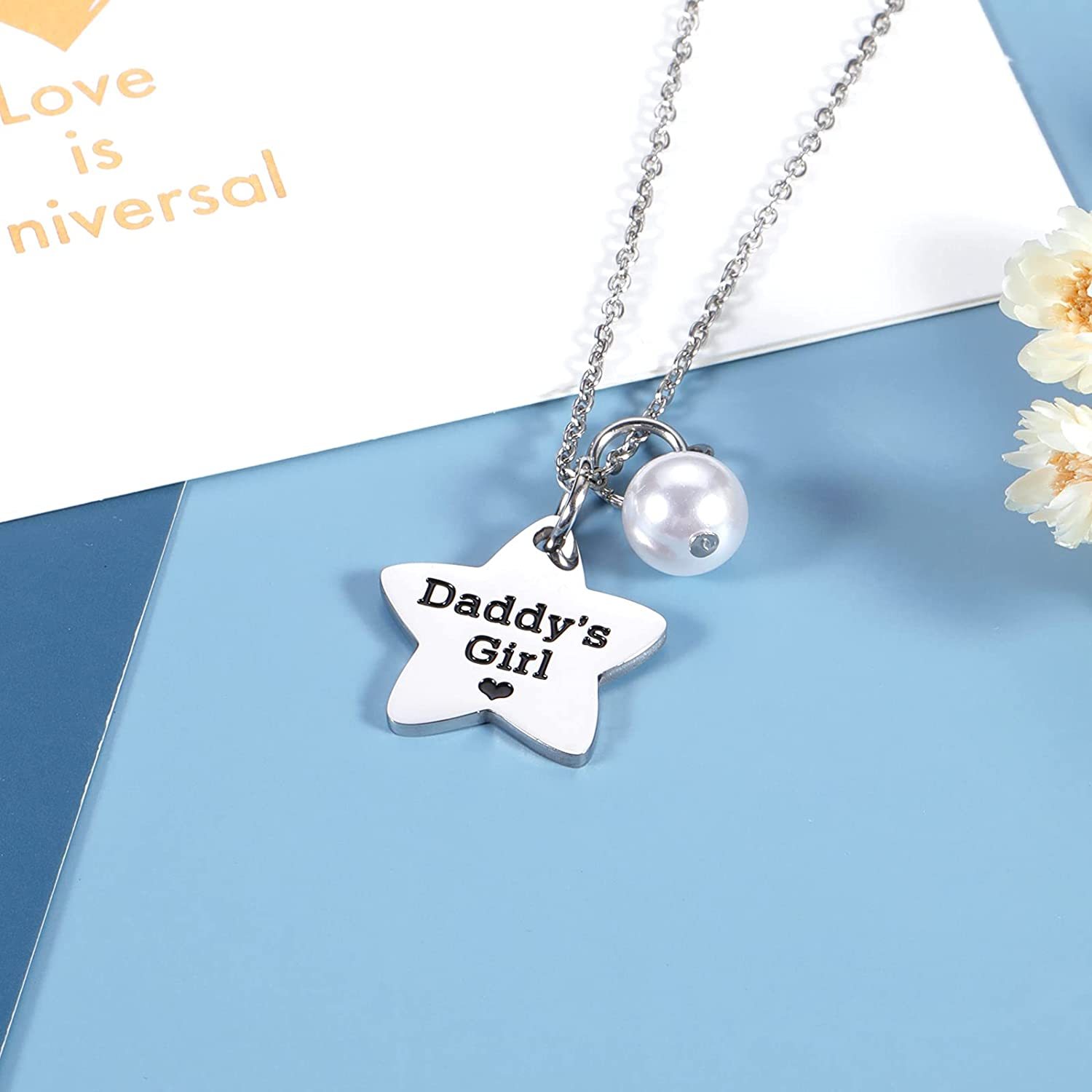 Father's Day Gift Father's Day Gift Father and Daughter Necklace Keychain-Engravingift