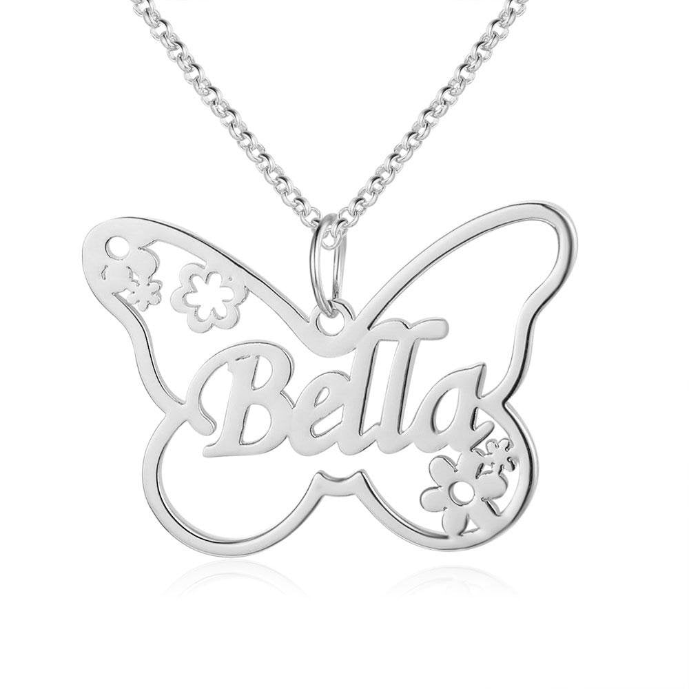 Mother's Day Gift Butterfly Name Necklace Personalized Name Necklaces-Engravingift