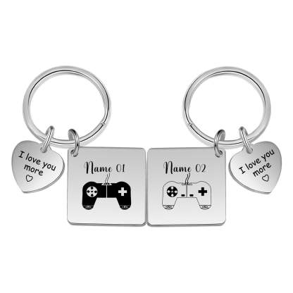 Mother's Day Gift  Photo Couple Keychain Set Personalized Heart Matching Couple Gifts-Engravingift