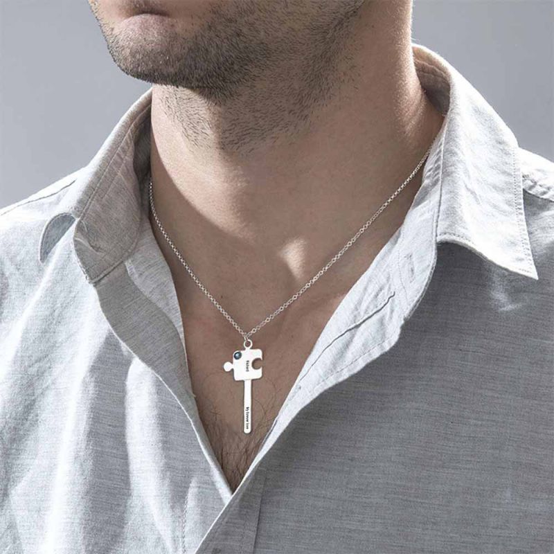 Mother'sDay Gift Mother'sDay gift Matching Necklaces for Couples, Puzzle Piece Necklace s for Boyfriend, Girlfriend-Engravingift