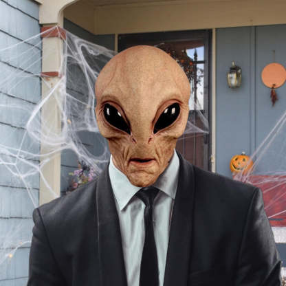 Hand-Painted Realistic Alien Face Mask Breathable Halloween Costume