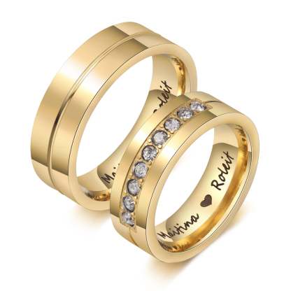 Mother's Day Gift  Couple Ring Personalized Love Matching Rings Gift for Couple Friends BBF-Engravingift