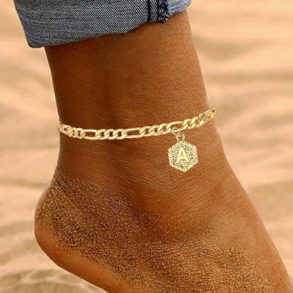 Mother's Day Gift Personalized Initial Anklet Custom Gold Ankle Bracelet for Women-Engravingift