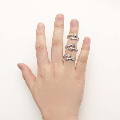 New-Couple Hug Ring Womens Day Gift Friends Mother Sister Girlfriend Gift