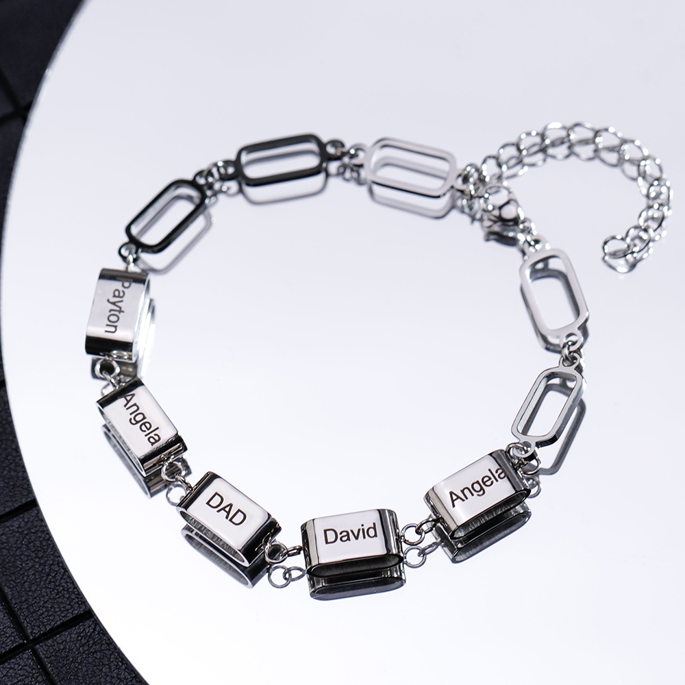Custom Multi-Name Bar Bracelet, Personalized Family Bracelet