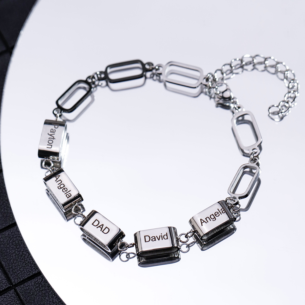 Custom Multi-Name Bar Bracelet, Personalized Family Bracelet