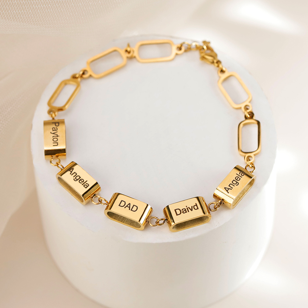 Custom Multi-Name Bar Bracelet, Personalized Family Bracelet