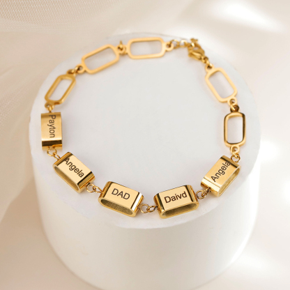 Custom Multi-Name Bar Bracelet, Personalized Family Bracelet