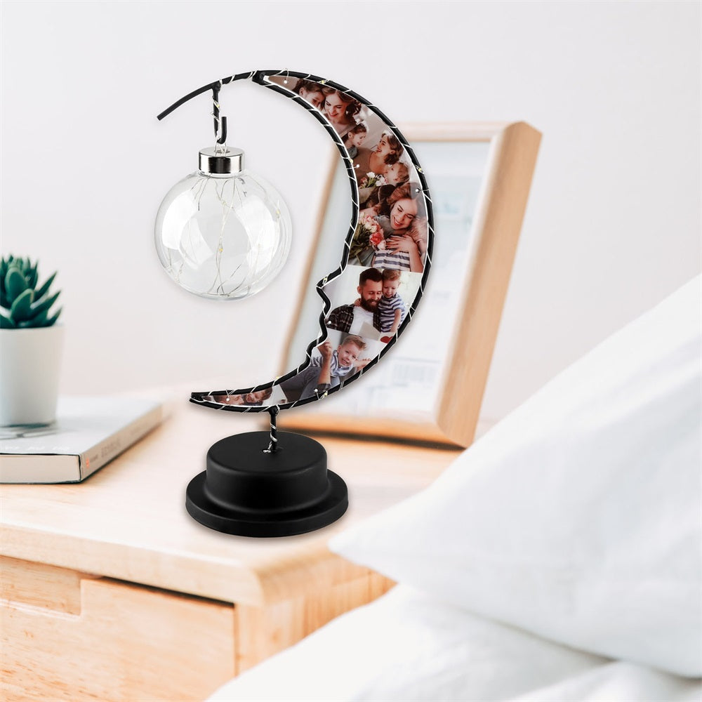 Valentine's Day Gift  Personalized 6 Photo Moon Lamp Romantic Night Light for Couple