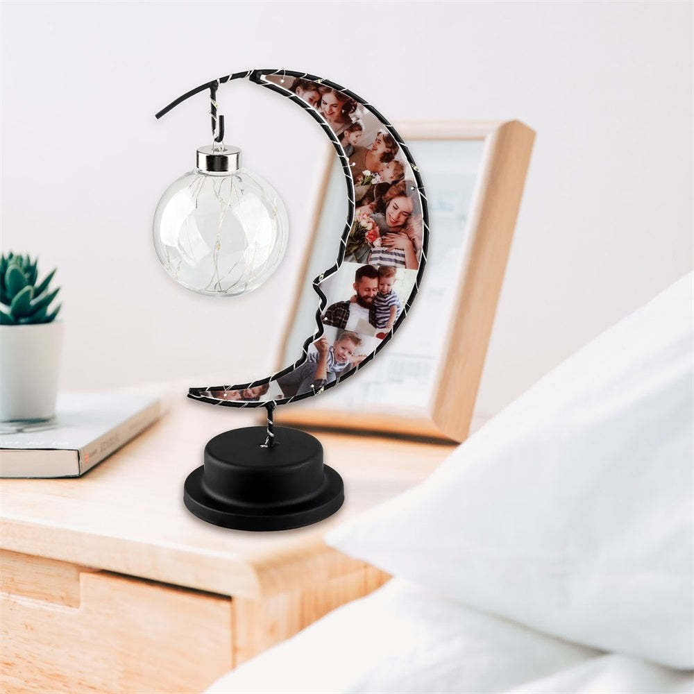 Valentine's Day Gift  Personalized 6 Photo Moon Lamp Romantic Night Light for Couple