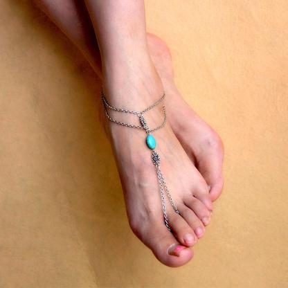 Mother's Day Gift Cuban Chain Anklet Connecting Toes Fashion Jewelry for Women-Engravingift