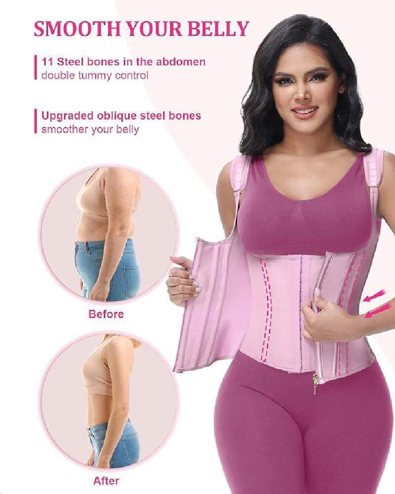 Waist Trainer for Women Body Shaper Corset Vest Tank Top with Steel Bones
