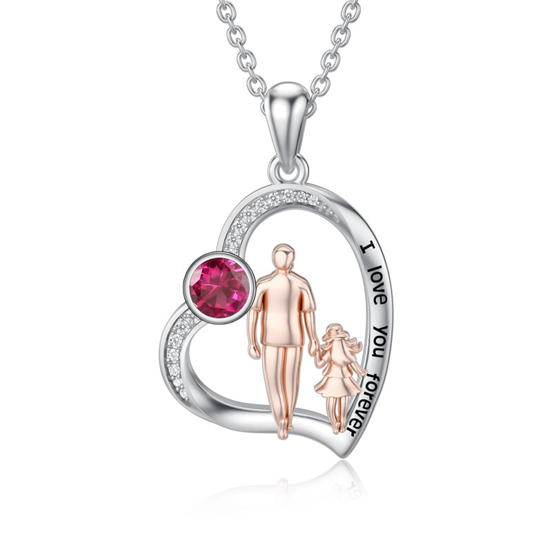 Father Daughter Heart Pendant Necklace from Dad Gift for Daughter