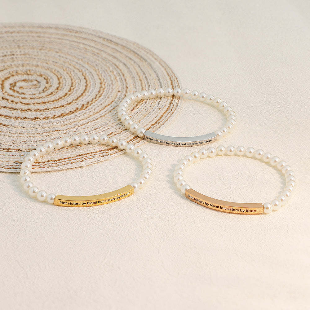 Mother's Day Gift Simple Fashion Personality Ladies Pearl Carving Bracelet-Engravingift