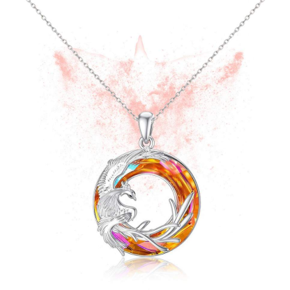 Mother's Day Gift Phoenix Crystal Necklace | 925 Sterling Silver-Engravingift