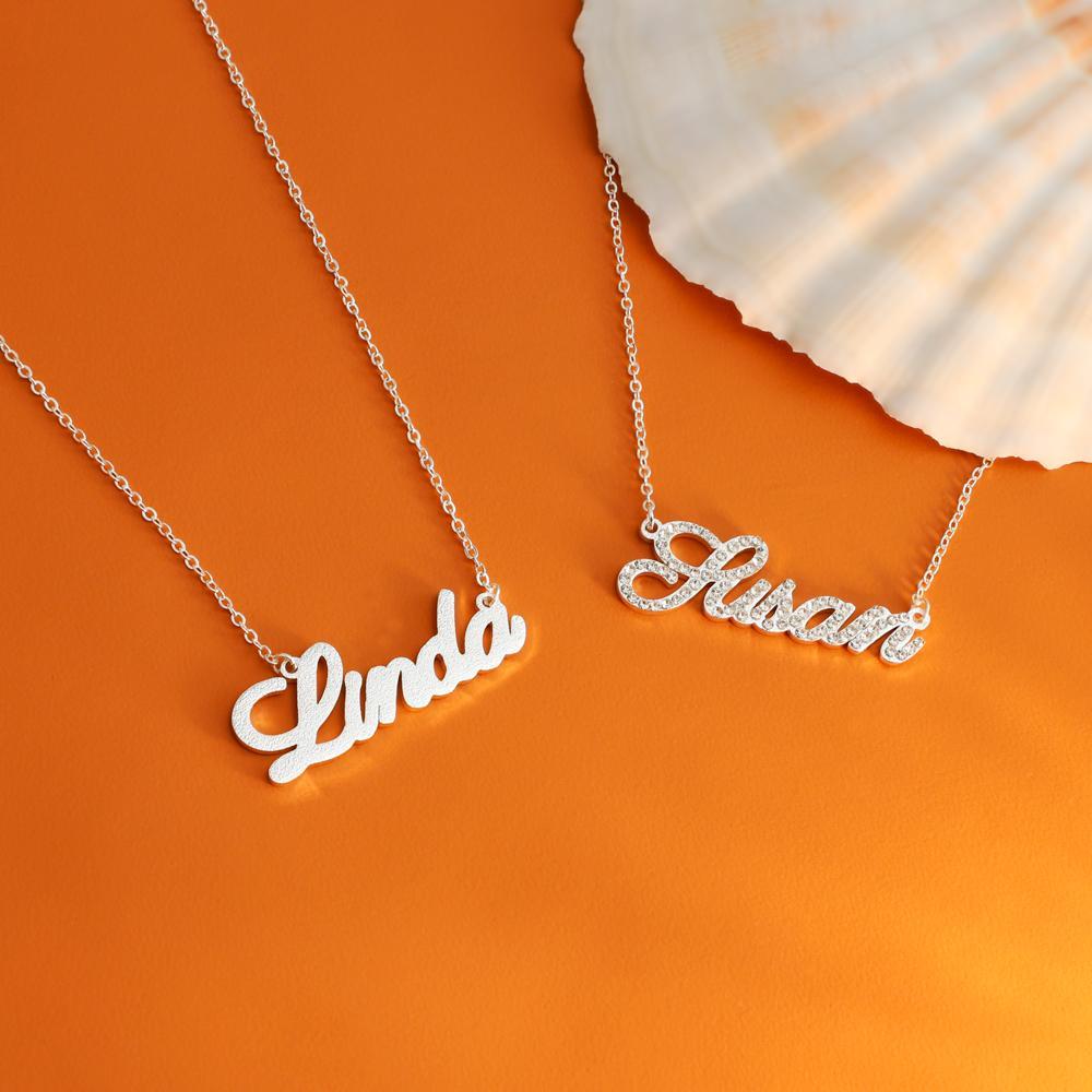 Christmas Gift Sparkling Diamond Personalized Name Necklace