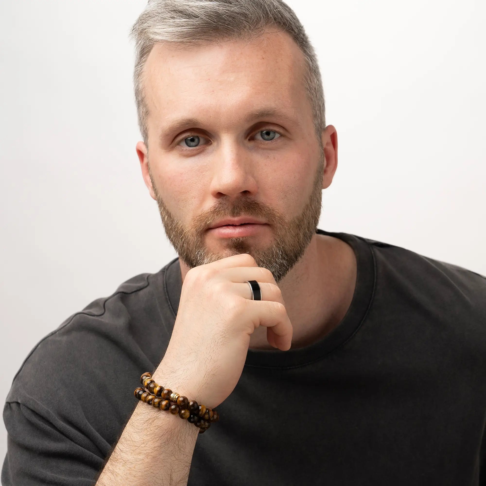 Father's Day Gift Personalized Tiger Eye Bracelet for Men