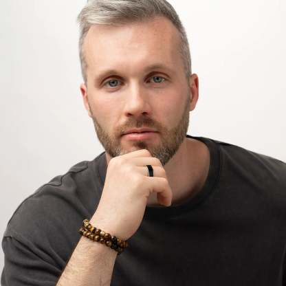 Father's Day Gift Personalized Tiger Eye Bracelet for Men