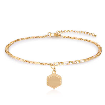 Mother's Day Gift Personalized Initial Anklet Custom Gold Ankle Bracelet for Women-Engravingift