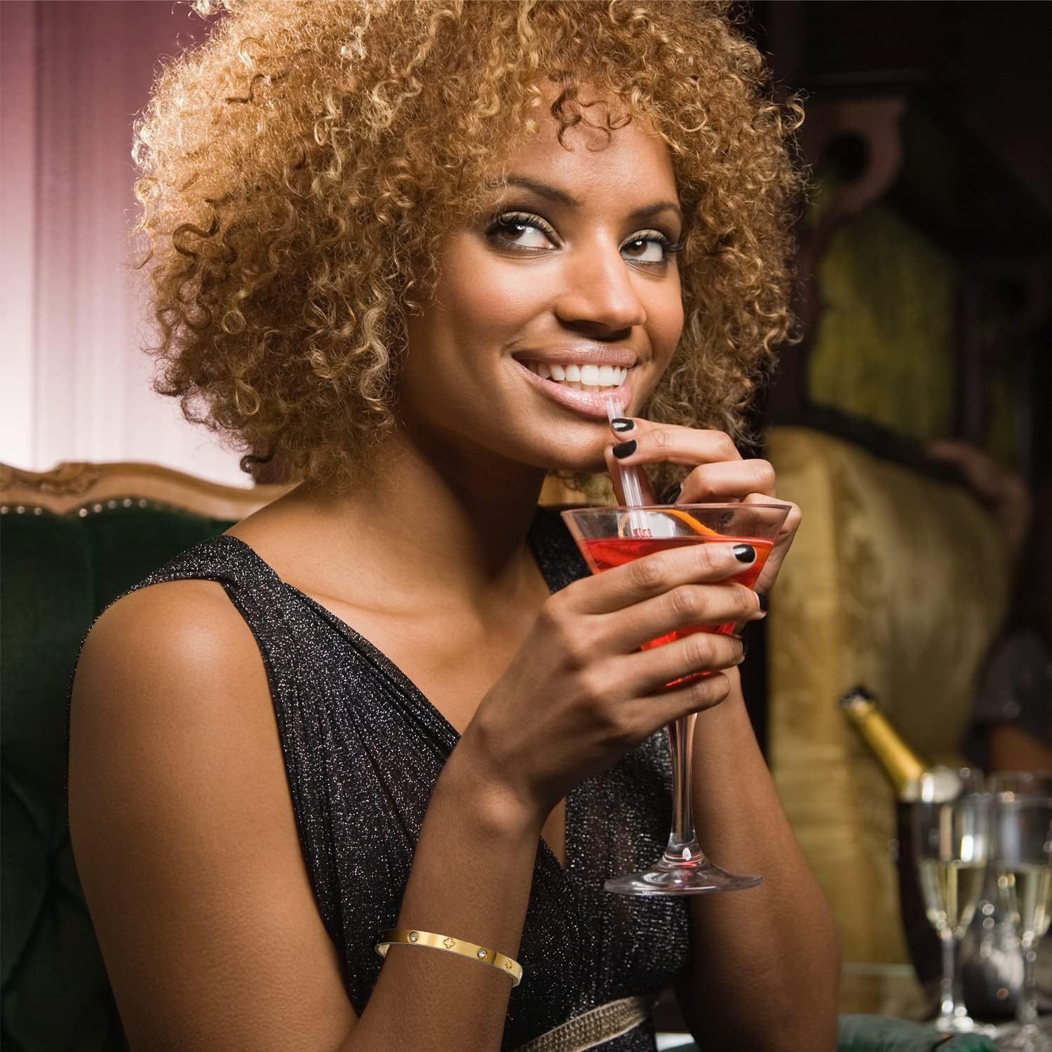 18K Gold-plated Bracelets for Women Friendship Love Bangle Bracelets