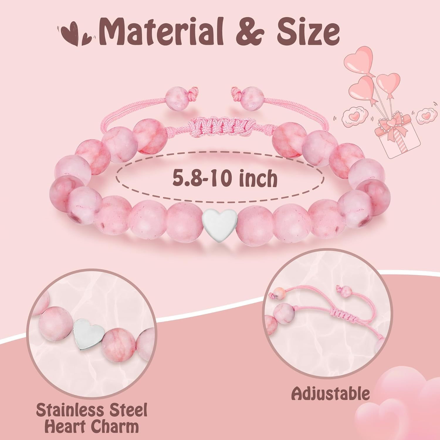 Sereney Birthday Gifts for Girls Beaded Bracelets as 1 3 4 5 6 7 8 9 10 11 12 13 15 16 Year Old