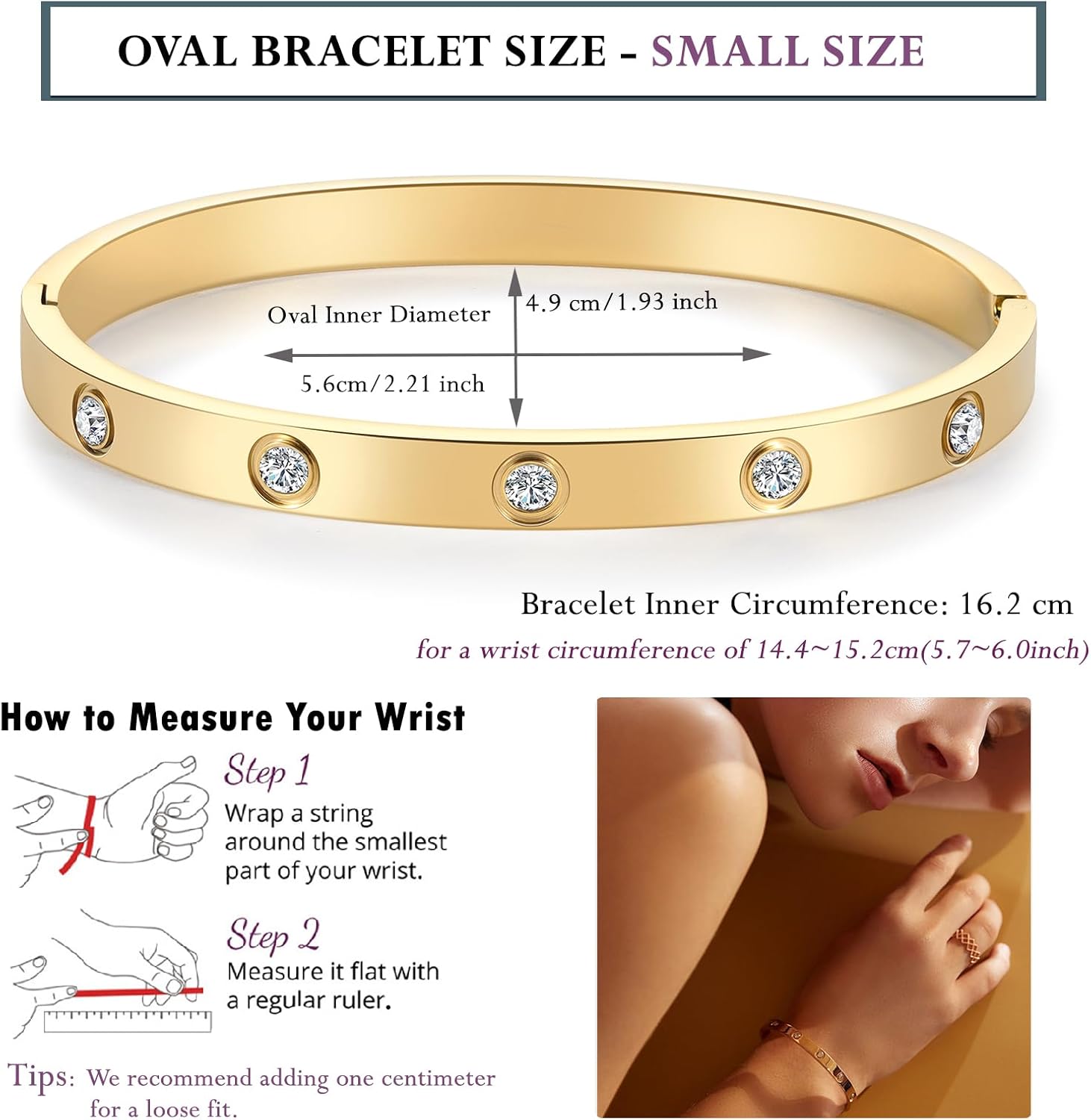 18K Gold-plated Bracelets for Women Friendship Love Bangle Bracelets