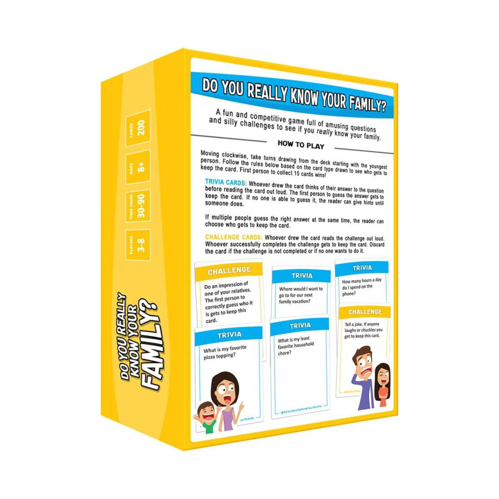 Do You Really Know Your Family Game Family Party Cards Game
