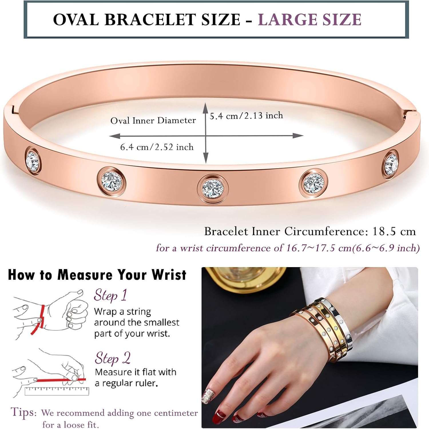 18K Gold-plated Bracelets for Women Friendship Love Bangle Bracelets