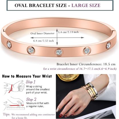 18K Gold-plated Bracelets for Women Friendship Love Bangle Bracelets