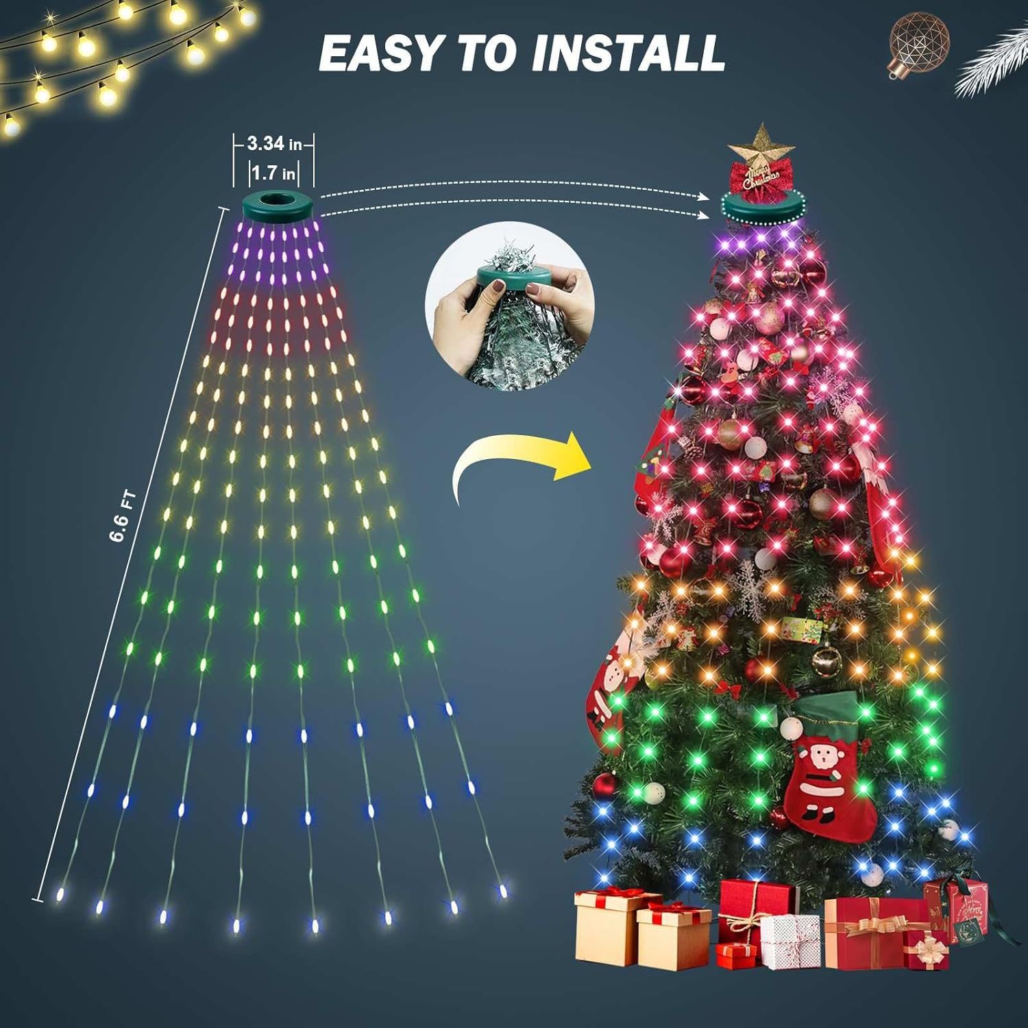 Christmas Tree Decoration LED Waterfall String Lights