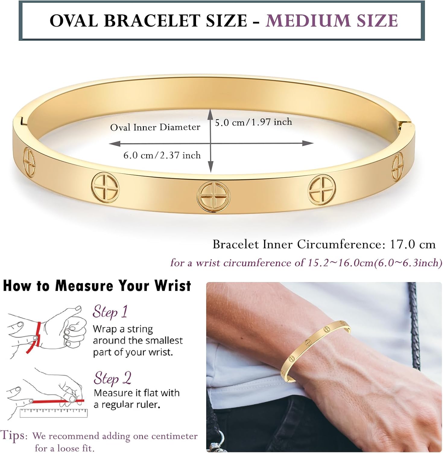 18K Gold-plated Bracelets for Women Friendship Love Bangle Bracelets