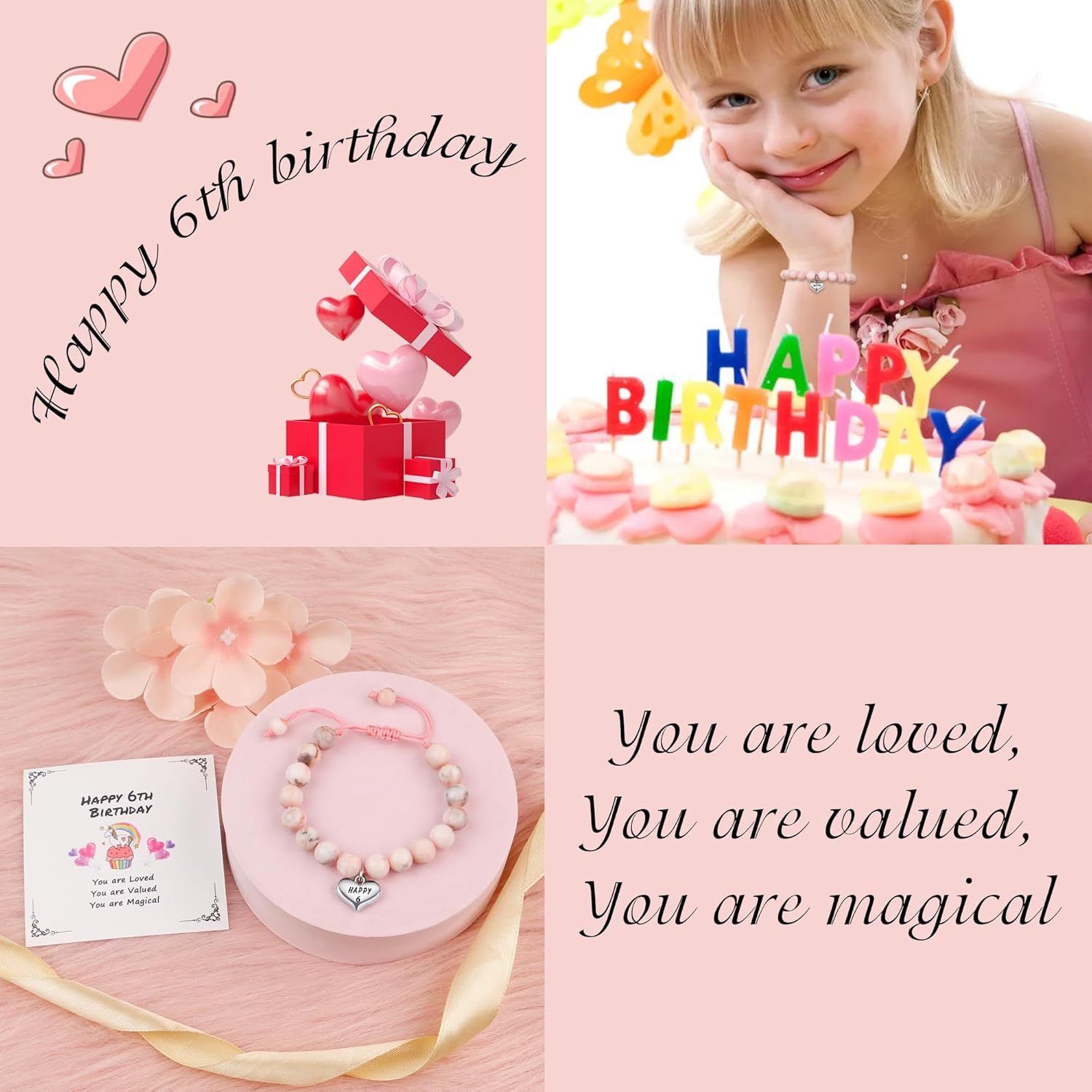 Sereney Birthday Gifts for Girls Beaded Bracelets as 1 3 4 5 6 7 8 9 10 11 12 13 15 16 Year Old