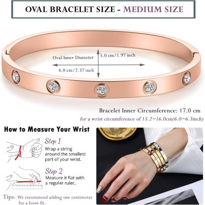 18K Gold-plated Bracelets for Women Friendship Love Bangle Bracelets