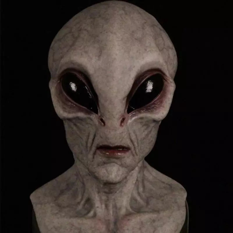 Hand-Painted Realistic Alien Face Mask Breathable Halloween Costume