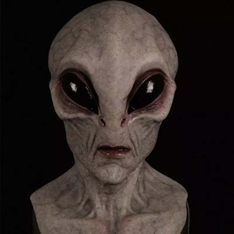 Hand-Painted Realistic Alien Face Mask Breathable Halloween Costume