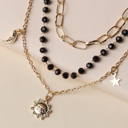 Cuba Chain Anklet Sun Moon Anklet Fashion Jewelry for Women-Engravingift