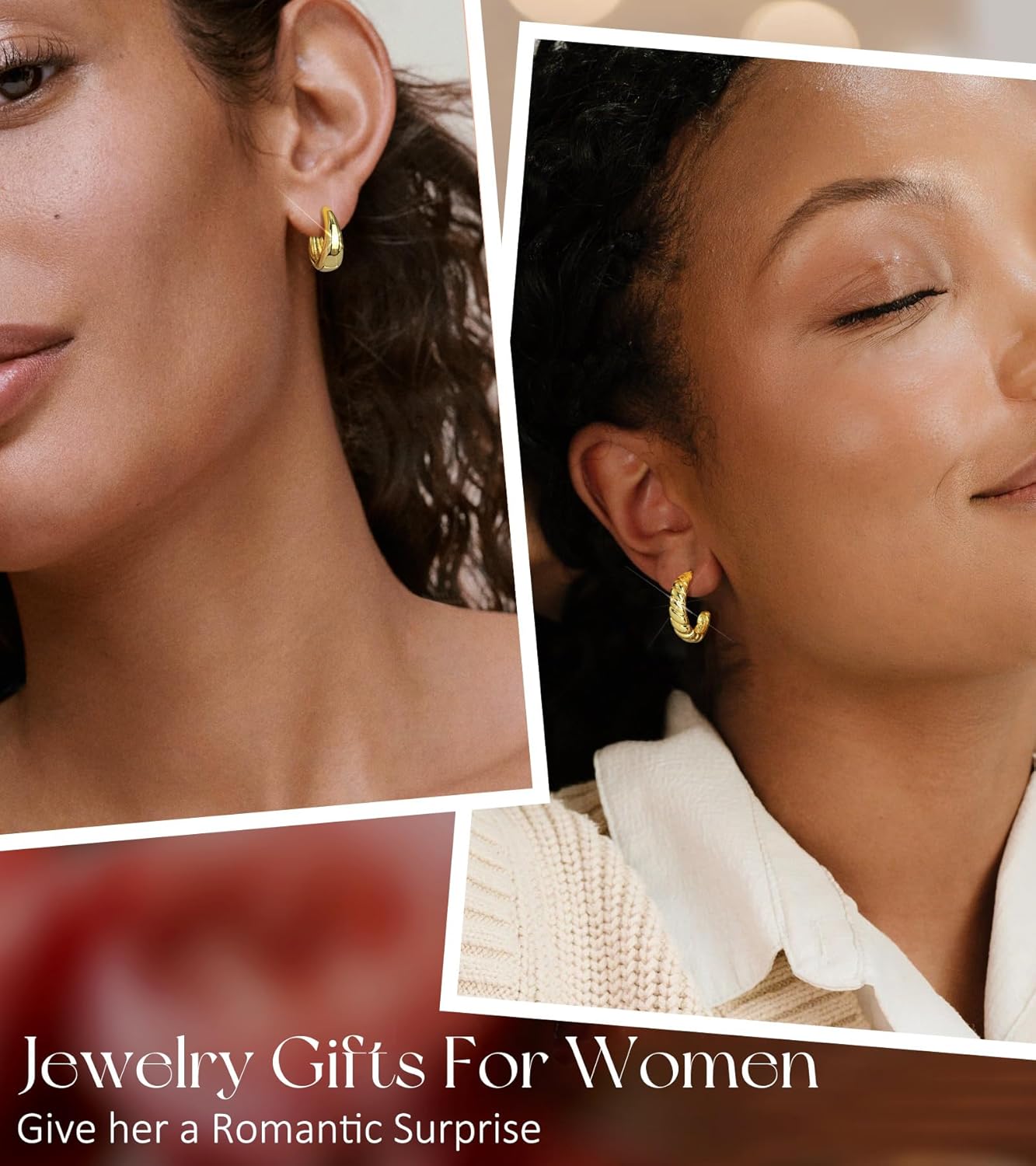 Adoyi 9 Pairs Gold Hoop Earrings Set for Womens Twisted Huggie Hoops Earrings 14K 18K Gold Plated for Girls Valentines Mother's Day Birthday Gifts Lightweight