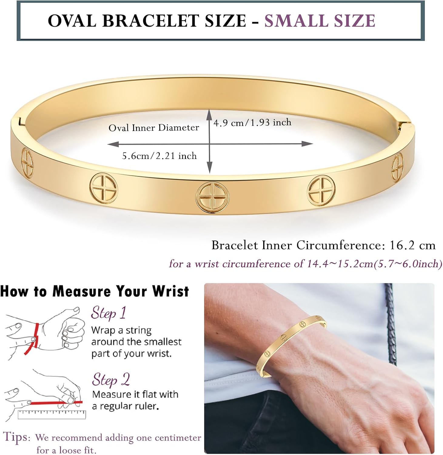 18K Gold-plated Bracelets for Women Friendship Love Bangle Bracelets