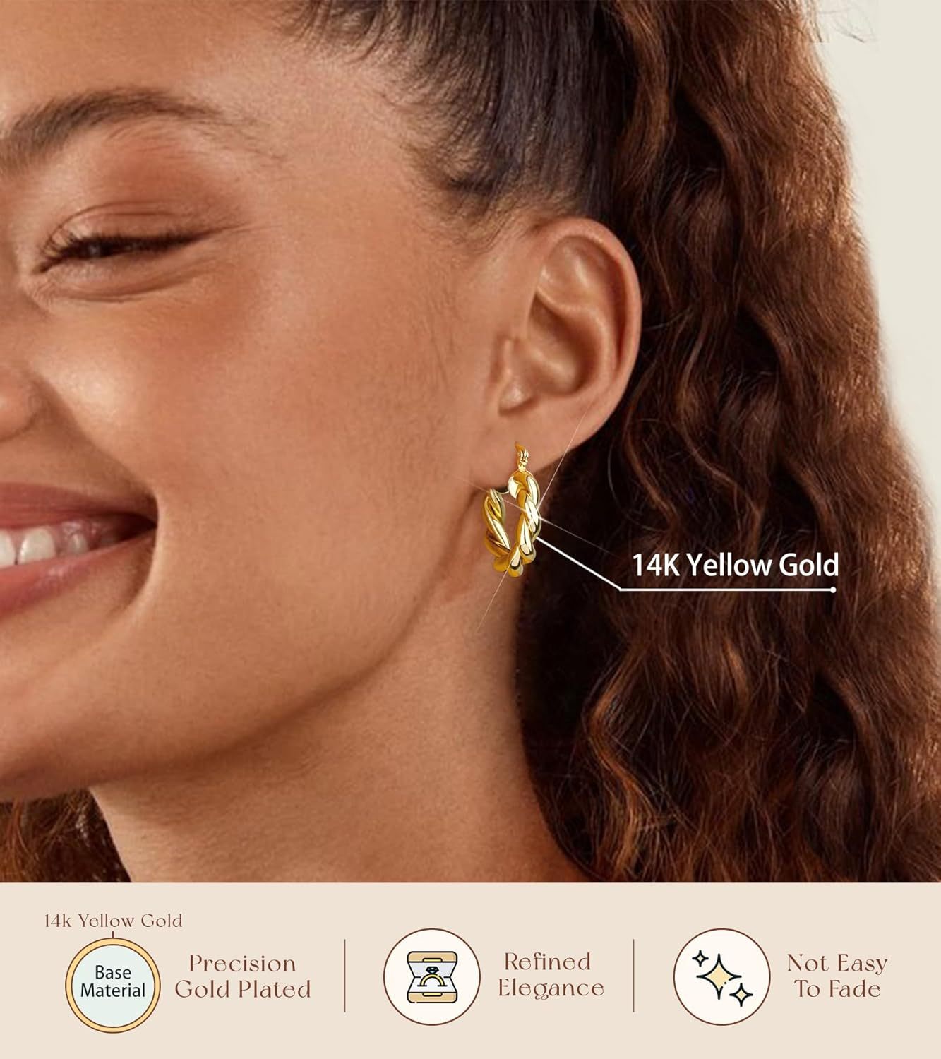 Adoyi 9 Pairs Gold Hoop Earrings Set for Womens Twisted Huggie Hoops Earrings 14K 18K Gold Plated for Girls Valentines Mother's Day Birthday Gifts Lightweight