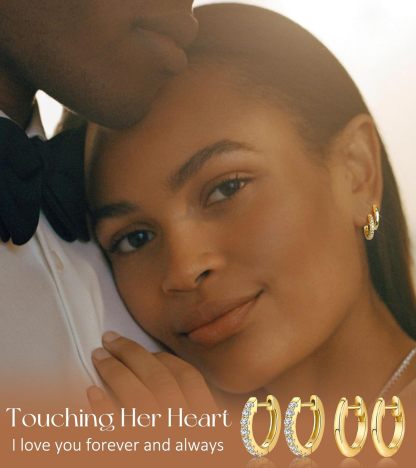 Adoyi 9 Pairs Gold Hoop Earrings Set for Womens Twisted Huggie Hoops Earrings 14K 18K Gold Plated for Girls Valentines Mother's Day Birthday Gifts Lightweight