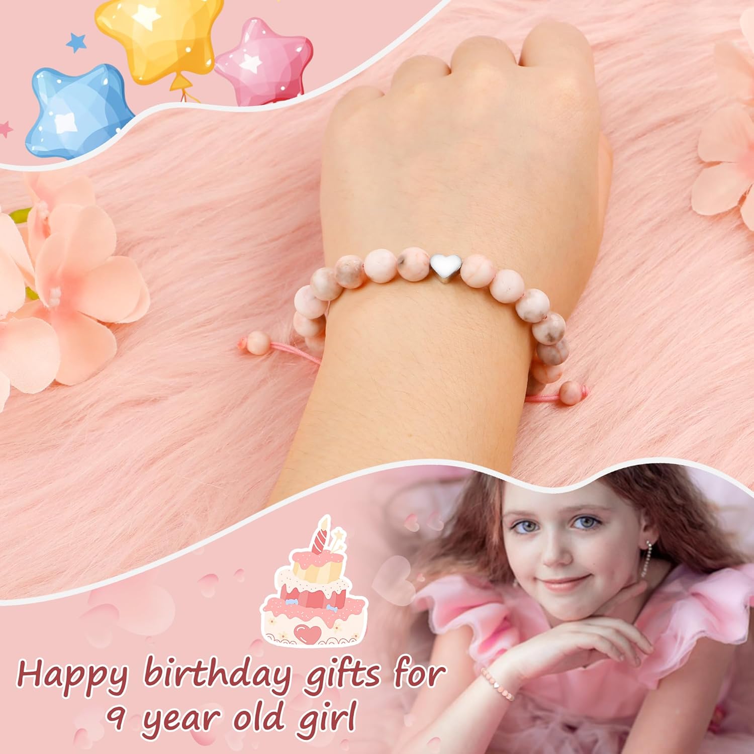 Sereney Birthday Gifts for Girls Beaded Bracelets as 1 3 4 5 6 7 8 9 10 11 12 13 15 16 Year Old