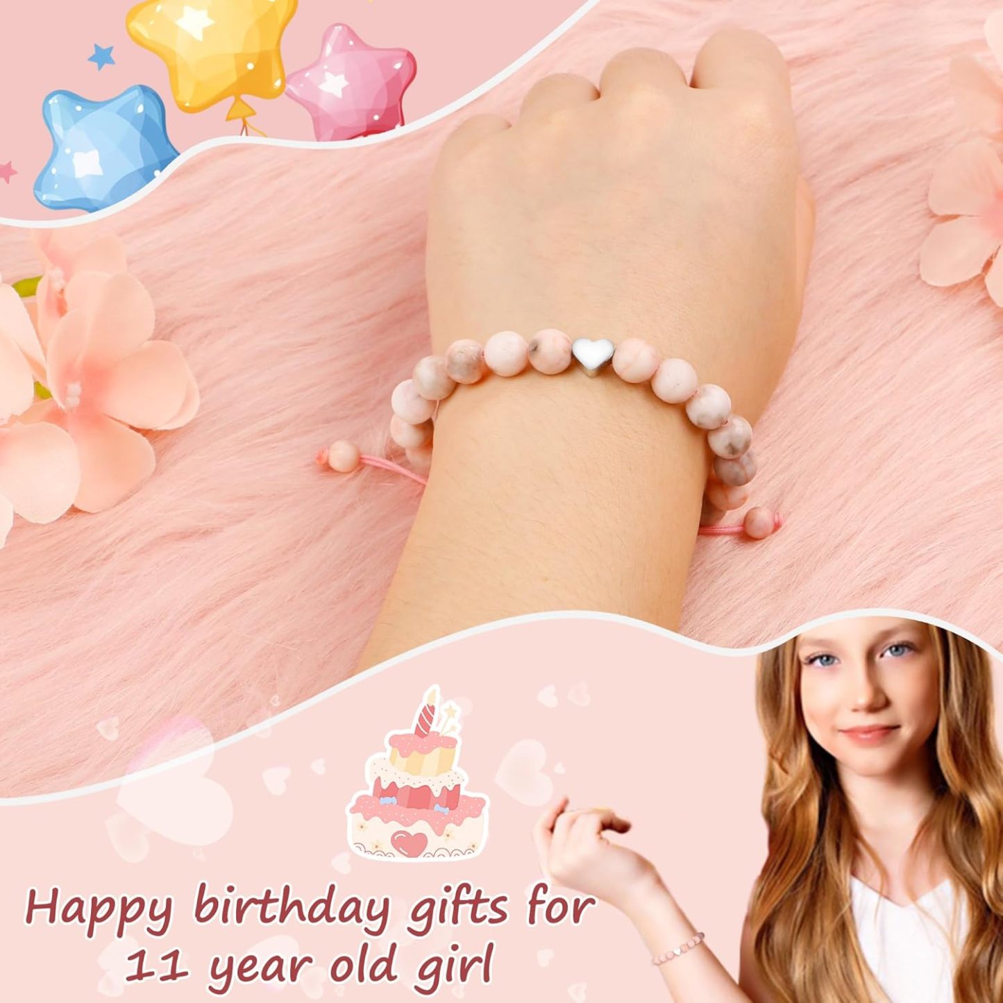 Sereney Birthday Gifts for Girls Beaded Bracelets as 1 3 4 5 6 7 8 9 10 11 12 13 15 16 Year Old