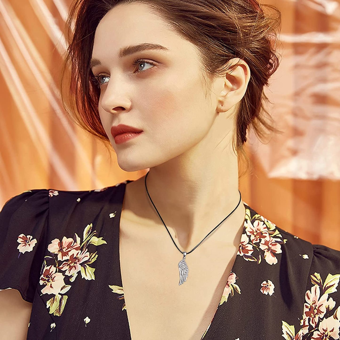 Mother'sDay Gift Angel Wings Couple Crystal Necklaces-Engravingift